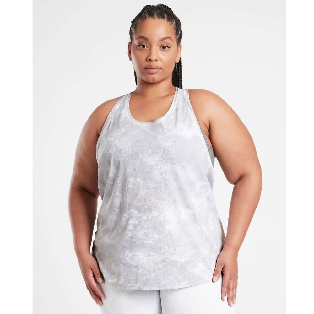 NWT Athleta Ultimate Train Printed Tank - 1X - Nebula White - 1X